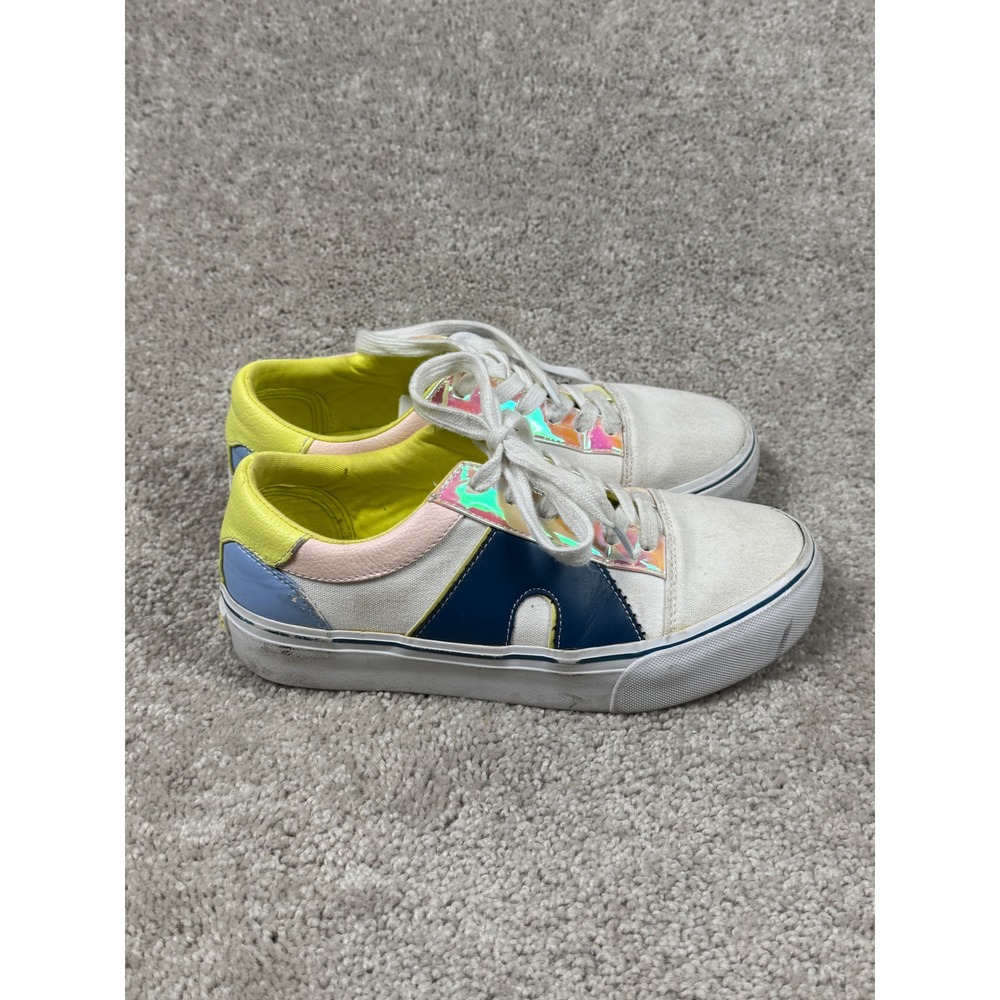 Airwalk WAALYA4-J Womens 7.5 White Multi Color Holographic Low Top Sneakers